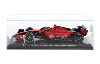 FERRARI F1 Sf-23 Team Scuderia Ferrari №55 Winner Singapore Gp (2023) Carlos Sainz - Con Vetrina - With Showcase, Red Black