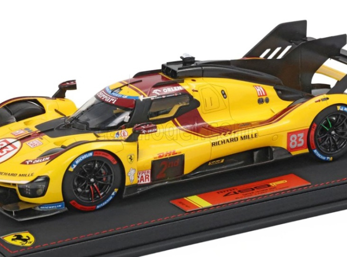 FERRARI 499P 3.0L TURBO V6 Team Ferrari af corse №83 2nd wec 1812km Qatar 2025 Robert Kubica - Phil Hanson - Yifei Ye - Con Vetrina - With Showcase