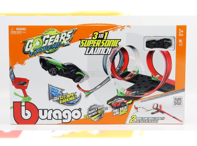 ACCESSORIES Diorama - Go Gears Extreme 3 In 1 Supersonic Launch With 1x Car Included, Various