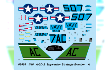 Сборная модель Самолет A-3D-2 Scywarrior Strategic Bomber