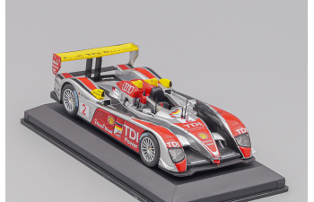 AUDI R10 Tdi 5.5l Turbo V12 Team Audi Sport North America №2 Winner 24h Le Mans (2008) Rinaldo Capello - Tom Kristensen - Allan Mcnish, Silver Red Yellow