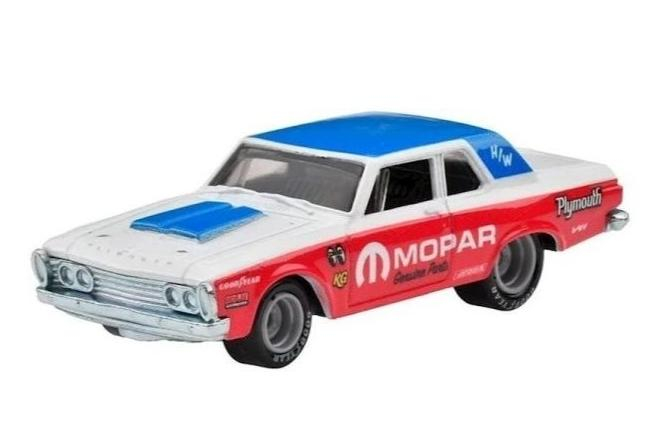 PLYMOUTH Belvedere 426 Wedge (1963) red/white/blue +DODGE Coronet (1965), yellow/white