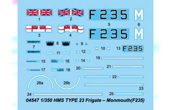 Сборная модель Британский фрегат Тип 23 HMS Monmouth (F235)