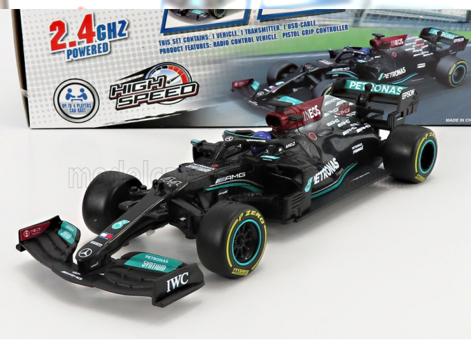 RC модель MERCEDES-BENZ GP F1 W12 Mercedes M12 Eq Power+ Team Amg Petronas Motorsport Formula One №44 Season (2021) Lewis Hamilton, Black Green