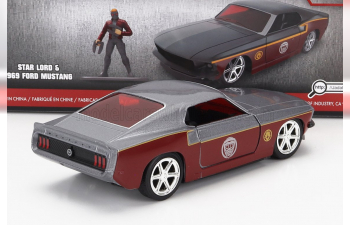 FORD Mustang Gt500 Shelby 1967 With Star-lord Figure Marvel Guardians Of The Galaxy, Copper Grey