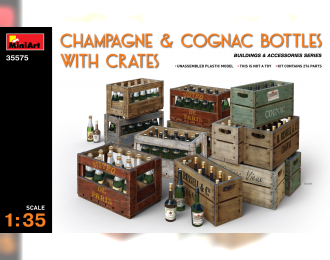 Сборная модель Аксессуары CHAMPAGNE & COGNAC BOTTLES WITH CRATES