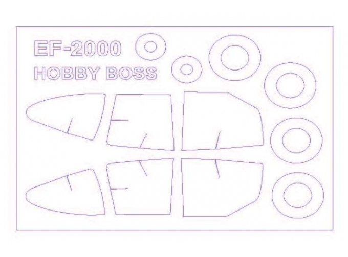 Набор масок окрасочных для EF-2000A/B Eurofighter Typhoon + маски на диски и колеса