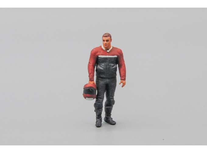 Фигурка Мотоциклист (черно-красный костюм)