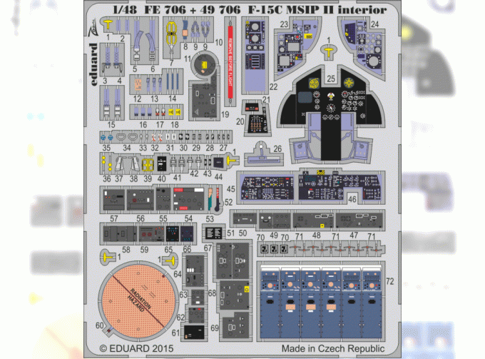 Фототравление Цветное фототравление для F-15C MSIP II interior S. A.