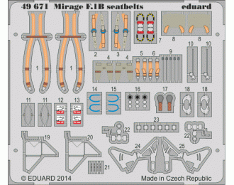 Фототравление для Mirage F.1B seatbelts