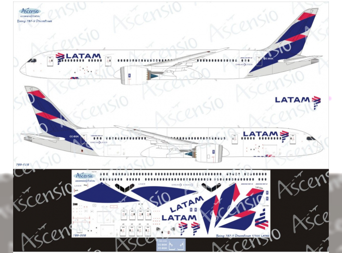 Декаль на самолёт боенг 787-9 (Latam)