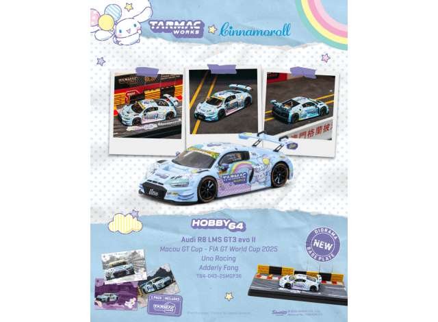 AUDI R8 LMS GT3 EVO II #36 Uno Racing Macau GT with Diorama and Card (2025)