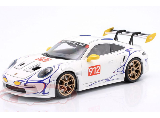 PORSCHE 911 (992) GT3 RS №911 (2023), white / yellow / decor