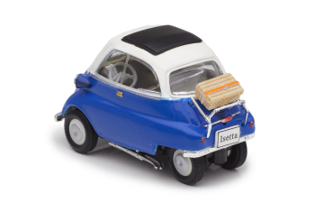 BMW Isetta 250 с чемоданом, синий с белым