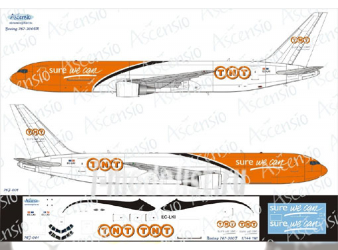 Декаль на самолет боенг 767-300F (TNT)