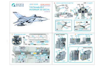 3D Декаль интерьера кабины Tornado Gr.4 (Italeri) (Малая версия) (с 3D-печатными деталями)