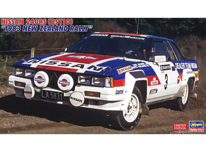 Сборная модель NISSAN 240rs (bs110) Team Nissan Europe (night Version) №3 Rally New Zealand 1983 Timo Salonen - Seppo Harjanne