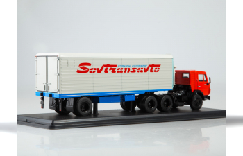 Камский грузовик 54112 с полуприцепом Alka N12CH Sovtransavto, красный / серый