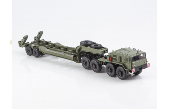 Минский 537 с полуприцепом-тяжеловозом, хаки