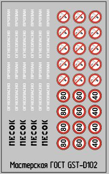 Набор декалей Надписи и знаки на балоны Огнеопасно