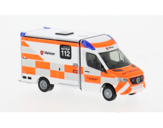 MERCEDES-BENZ Rietze, System Strobel RTW Malteser Neckar-Alb (2018), orange/white