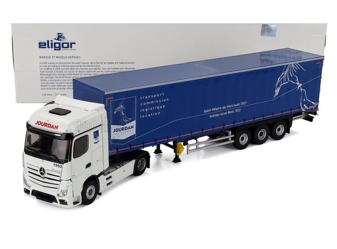 MERCEDES-BENZ Actros 5 1851 Truck Telonato Jourdan Transports (2020), White Blue