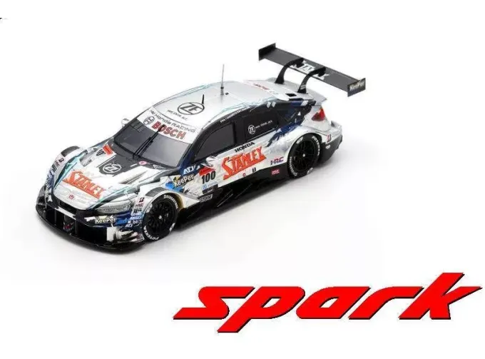 HONDA Civic Type R-gt Team Stanley Kunimitsu №100 Gt500 Super Class Gt (2024) Naoki Yamamoto - Tadasuke Makino, Silver Black