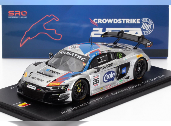 AUDI R8 Lms Gt3 Evo Ii 5.2l V10 Team Sainteloc Racing №26 24h Spa (2024) Alban Varutti - Gilles Stadsbader - Ivan Klymenko - Markus Paverud, Silver Blue Red