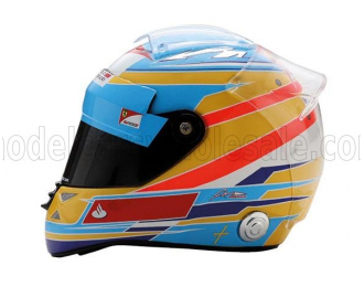 HELMET F1 Casco Helmet Fernando Alonso F2012 Team Ferrari Season (2012), Blue Yellow Red