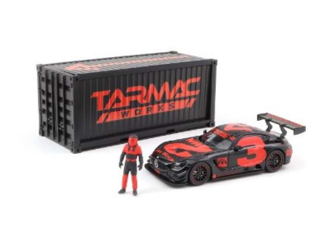 Mercedes AMG GT3 #3 with container & figure, red 2018