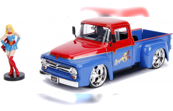 FORD F-100 Truck (1952), красный с синим, с фигуркой Супергерл