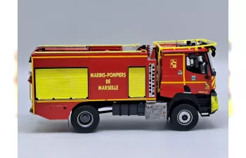 RENAULT K430 Gimaex Cmogp Bmpm Tanker Truck Saupers Pompiers Marins De Marseille 2-assi (2019), Red Yellow