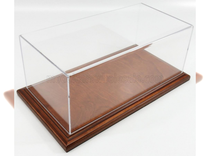 VETRINA DISPLAY BOX Molsheim Base In Legno - Wood Mahogany Base - Lungh.lenght Cm 32.5 X Largh.width Cm 16.5 X Alt.height Cm 12.5 (altezza Interna 12 Cm ), Plastic Display