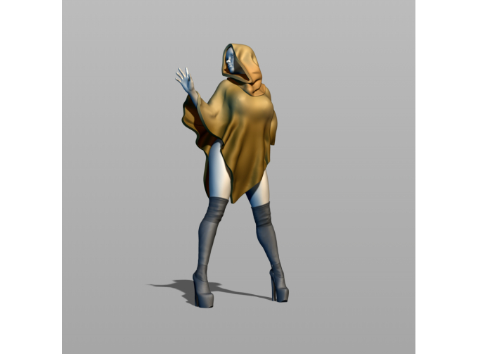 Фигура Пончо с капюшеном, окрашенная