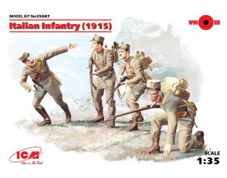 Сборная модель Пехота Италии (1915г.), (4 фигуры)