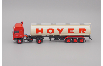 VOLVO F12 Citerne HOYER, red / beige