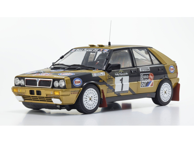 LANCIA Delta Hf Integrale 4wd Team Esso №1 Winner Rally Piancavallo (1987) Fabrizio Tabaton - Luciano Tedeschini, Black Gold