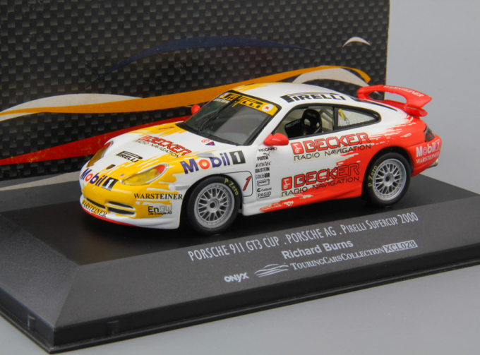 PORSCHE 911 GT3 Cup Richard burns #1, white / red / yellow