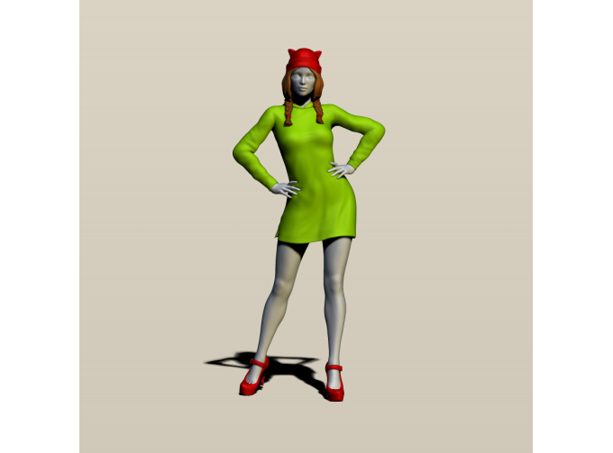 Фигура В шапке с ушками, окрашенная