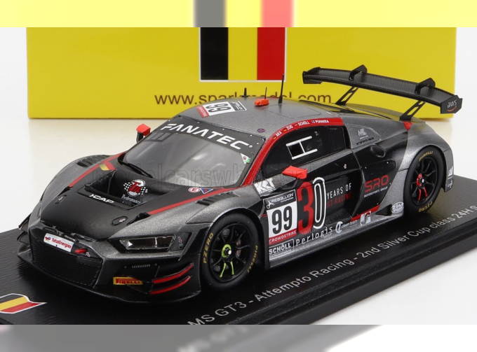 AUDI R8 Lms Gt3 Team Attempto Racing №99 2nd Silver Cup Class 24h Spa (2022) M.Zug - J.Puhakka - N.Scholl - A.aka, Black Red