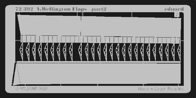 Фототравление Британский бомбардировщик Vickers Wellington (закрылки)