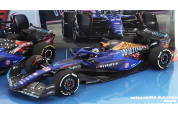 WILLIAMS Set 2x F1 Fw45 Team Williams Racing Gulf №23 Las Vegas Usa Gp (2023) + №23 Austin Usa Gp 2023 Alexander Albon, Blue Black