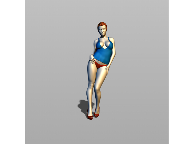 Фигура Оперлась о стену, окрашенная