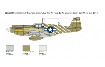 Сборная модель NORTH AMERICAN P-51a Mustang Airplane Military 1941