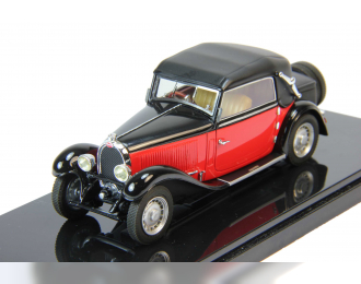 BUGATTI Type 49 Cabrio closed (1934), black / red