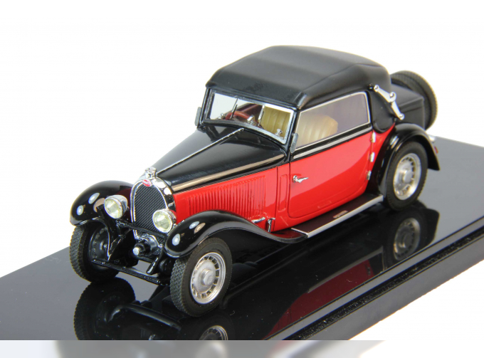 BUGATTI Type 49 Cabrio closed (1934), black / red