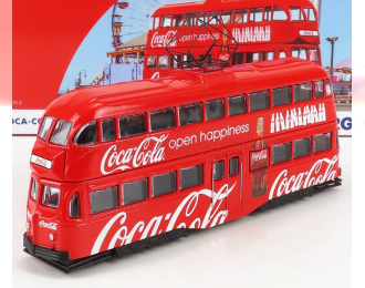 BLACKPOOL Decker Double Tram Autobus Coca-cola Open Happiness (1934), Red White