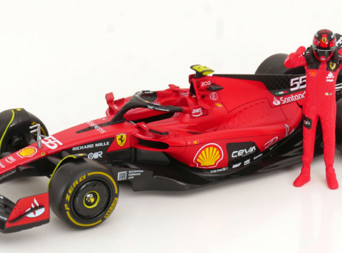 FERRARI F1 SF-23 TEAM SCUDERIA FERRARI N 55 SEASON 2023 CARLOS SAINZ - RED BLACK