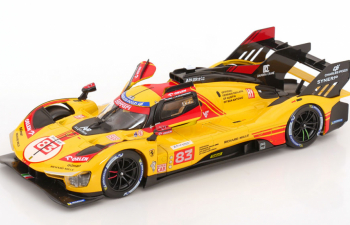 FERRARI 499p 3.0l Turbo V6 Team Af Corse №83 24h Le Mans (2024) Robert Kubica - Robert Shwartzman - Yifei Ye, Yellow Red