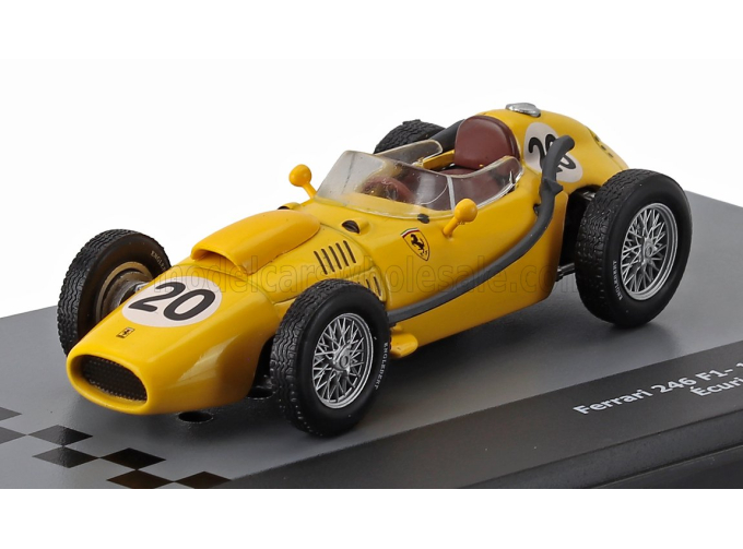 FERRARI F1 Dino 246 Team Francorchamps №20 Season (1958) Olivier Gendebien - Con Vetrina - With Showcase, Yellow